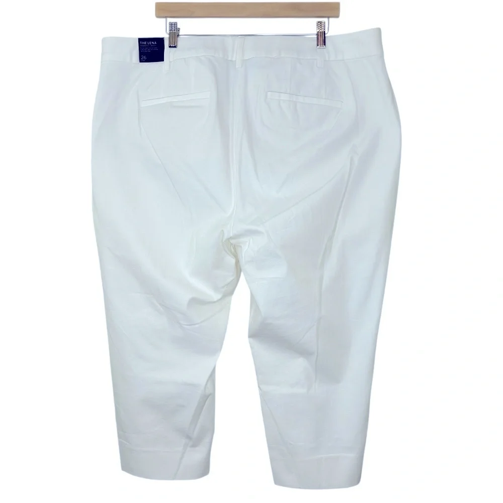 NEW Lane Bryant White Crop Pants The Lena Size 26 WITH FLAW